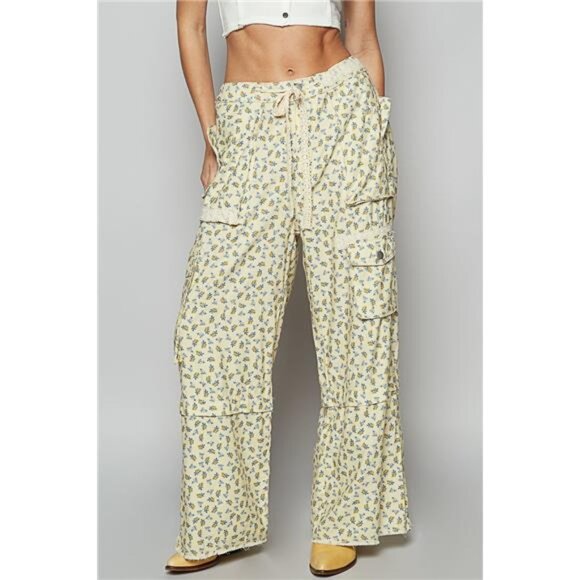 POL Clothing Drawstring Pocketed Contrast Womens Jogger Pants